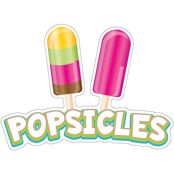 Popsicles Decal Concession Stand Food Truck Sticker, D-DC-24 Popsicles19